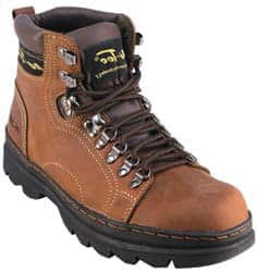 Advanced Technology Products - Size 8 Plain Work Boot - Brown, Leather Upper, 6" High, Non-Slip - Exact Tooling
