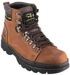 Advanced Technology Products - Size 8 Plain Work Boot - Brown, Leather Upper, 6" High, Non-Slip - Exact Tooling