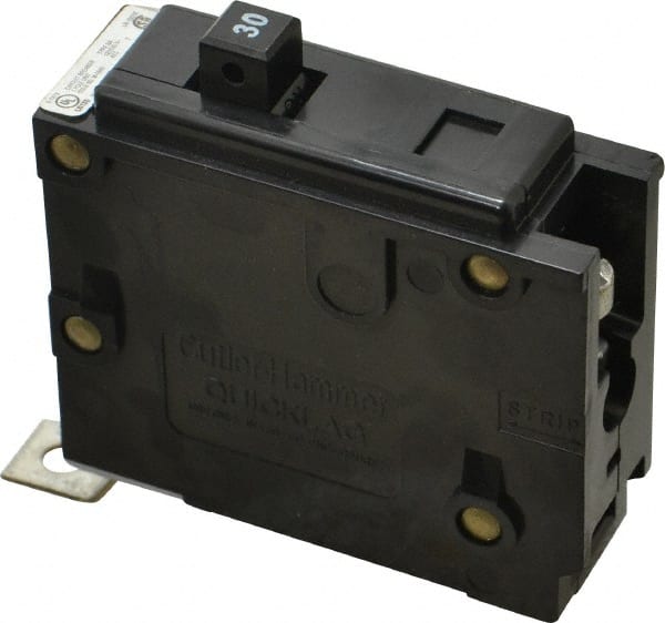 Eaton Cutler-Hammer - 30 Amp, 120/240 VAC, 24 VDC, 48 VDC, 80 VDC, 1 Pole, Bolt On Miniature Circuit Breaker - Thermal Magnetic Trip, 14-4 AWG, 2-3/8 Inch Deep x 2-15/16 Inch High x 1 Inch Wide - Exact Tooling