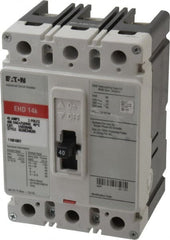Eaton Cutler-Hammer - 40 Amp, 250 VDC, 480 VAC, 3 Pole, Molded Case Circuit Breaker - Thermal Magnetic Trip, 18 kA at 240 VAC Breaking Capacity, 14-1/0 AWG, 3-3/8 Inch Deep x 6 Inch High x 4-1/8 Inch Wide - Exact Tooling