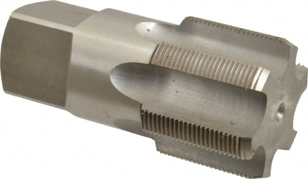 Interstate - 2-1/2 - 12 UNS 6 Flute Bright Finish High Speed Steel Straight Flute Standard Hand Tap - Bottoming, Right Hand Thread, 5-1/4" OAL, 2" Thread Length, H6 Limit, Oversize - Exact Tooling