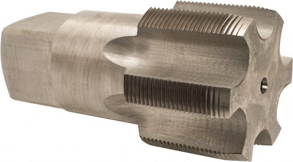 Interstate - 2-3/4 - 12 UNS 6 Flute Bright Finish High Speed Steel Straight Flute Standard Hand Tap - Plug, Right Hand Thread, 5-1/2" OAL, 2" Thread Length, H7 Limit, Oversize - Exact Tooling