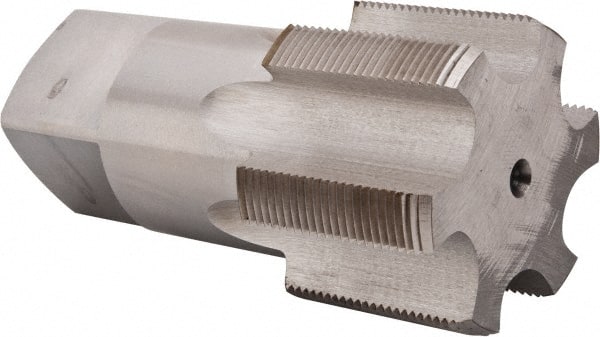 Interstate - 2-3/4 - 12 UNS 6 Flute Bright Finish High Speed Steel Straight Flute Standard Hand Tap - Bottoming, Right Hand Thread, 5-1/2" OAL, 2" Thread Length, H7 Limit, Oversize - Exact Tooling