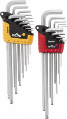 Wiha - 22 Piece L-Key Combo Hex Key Set - Hex Range 1/2 to 3/8", Chrome Vanadium Molybdenum - Exact Tooling