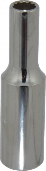 Proto - 3/8", 1/2" Drive, Deep Hand Socket - 12 Points, 3-1/4" OAL, Chrome Finish - Exact Tooling