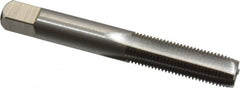 Interstate - 3/8-24 UNF 3B 4 Flute Bright Finish High Speed Steel Straight Flute Standard Hand Tap - Plug, Left Hand Thread, 2-15/16" OAL, H3 Limit, Oversize - Exact Tooling