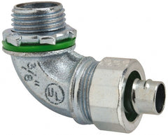 Cooper Crouse-Hinds - 3/8" Trade, Malleable Iron Threaded Angled Liquidtight Conduit Connector - Noninsulated - Exact Tooling