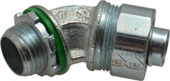 Cooper Crouse-Hinds - 1/2" Trade, Malleable Iron Threaded Angled Liquidtight Conduit Connector - Noninsulated - Exact Tooling