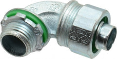 Cooper Crouse-Hinds - 1/2" Trade, Malleable Iron Threaded Angled Liquidtight Conduit Connector - Noninsulated - Exact Tooling