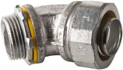 Cooper Crouse-Hinds - 1" Trade, Malleable Iron Threaded Angled Liquidtight Conduit Connector - Noninsulated - Exact Tooling