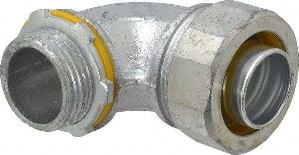 Cooper Crouse-Hinds - 1" Trade, Malleable Iron Threaded Angled Liquidtight Conduit Connector - Noninsulated - Exact Tooling