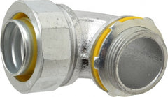 Cooper Crouse-Hinds - 1-1/4" Trade, Malleable Iron Threaded Angled Liquidtight Conduit Connector - Noninsulated - Exact Tooling