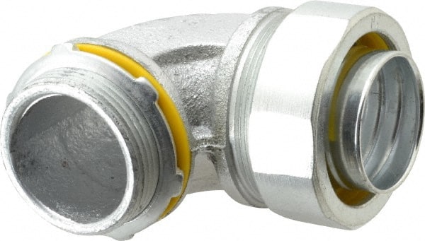 Cooper Crouse-Hinds - 1-1/2" Trade, Malleable Iron Threaded Angled Liquidtight Conduit Connector - Noninsulated - Exact Tooling