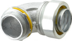 Cooper Crouse-Hinds - 1-1/2" Trade, Malleable Iron Threaded Angled Liquidtight Conduit Connector - Noninsulated - Exact Tooling