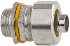 Cooper Crouse-Hinds - 3/8" Trade, Malleable Iron Threaded Straight Liquidtight Conduit Connector - Noninsulated - Exact Tooling