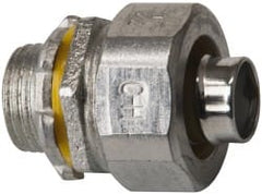 Cooper Crouse-Hinds - 1/2" Trade, Malleable Iron Threaded Straight Liquidtight Conduit Connector - Noninsulated - Exact Tooling