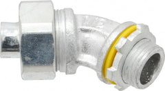 Cooper Crouse-Hinds - 1/2" Trade, Malleable Iron Threaded Angled Liquidtight Conduit Connector - Noninsulated - Exact Tooling