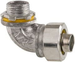 Cooper Crouse-Hinds - 1/2" Trade, Malleable Iron Threaded Angled Liquidtight Conduit Connector - Noninsulated - Exact Tooling