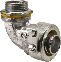 Cooper Crouse-Hinds - 3/4" Trade, Malleable Iron Threaded Angled Liquidtight Conduit Connector - Noninsulated - Exact Tooling