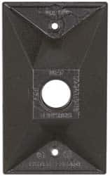 Cooper Crouse-Hinds - 1 Outlet, 1/2" Hole Diam, Powder Coat Finish, Rectangle Noncorrosive Weatherproof Box Cover - 4-1/2" Long x 2-3/4" Wide x 7/8" High, Wet Locations, Aluminum, UL Listed - Exact Tooling