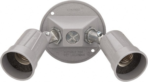 Cooper Crouse-Hinds - 3 Outlet, Powder Coat Finish, Round Noncorrosive Weatherproof Box Cover - 11" Long x 4-1/4" Wide x 5-1/8" High, Aluminum, UL Listed - Exact Tooling