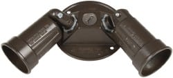 Cooper Crouse-Hinds - 3 Outlet, Powder Coat Finish, Round Noncorrosive Weatherproof Box Cover - 11" Long x 4-1/4" Wide x 5-1/8" High, Aluminum, UL Listed - Exact Tooling