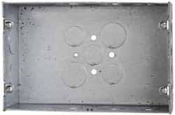 Cooper Crouse-Hinds - 2 Gang, (15) 1, 1/2 & 3/4" Knockouts, Steel Rectangle Outlet Box - 4-1/2" Overall Height x 6-13/16" Overall Width x 2-1/2" Overall Depth - Exact Tooling