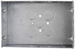 Cooper Crouse-Hinds - 2 Gang, (15) 1, 1/2 & 3/4" Knockouts, Steel Rectangle Outlet Box - 4-1/2" Overall Height x 6-13/16" Overall Width x 2-1/2" Overall Depth - Exact Tooling