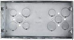 Cooper Crouse-Hinds - 3 Gang, (24) 1, 1/2 & 3/4" Knockouts, Steel Rectangle Outlet Box - 4-1/2" Overall Height x 8-5/8" Overall Width x 2-1/2" Overall Depth - Exact Tooling