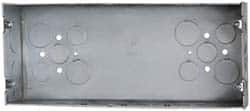 Cooper Crouse-Hinds - 4 Gang, (22) 1, 1/2 & 3/4" Knockouts, Steel Rectangle Outlet Box - 4-1/2" Overall Height x 10-7/18" Overall Width x 2-1/2" Overall Depth - Exact Tooling