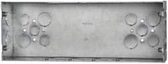Cooper Crouse-Hinds - 5 Gang, (24) 1, 1/2 & 3/4" Knockouts, Steel Rectangle Outlet Box - 4-1/2" Overall Height x 12-1/4" Overall Width x 2-1/2" Overall Depth - Exact Tooling