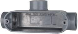 Cooper Crouse-Hinds - Form 5, T Body, 1-1/4" Trade, Rigid Malleable Iron Conduit Body - Oval, 9" OAL, 33 cc Capacity, Gray - Exact Tooling