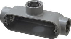 Cooper Crouse-Hinds - Form 5, T Body, 1" Trade, IMC, Rigid Aluminum Conduit Body - Oval/Rectangle, 6.33" OAL, 12.2 cc Capacity, Silver - Exact Tooling