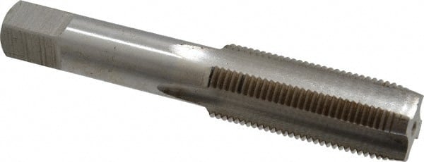 Interstate - 3/4-16 UNF 3B 4 Flute Bright Finish High Speed Steel Straight Flute Standard Hand Tap - Plug, Left Hand Thread, 4-1/4" OAL, H3 Limit, Oversize - Exact Tooling