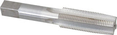 Interstate - 3/4-16 UNF 3B 4 Flute Bright Finish High Speed Steel Straight Flute Standard Hand Tap - Taper, Left Hand Thread, 4-1/4" OAL, 2" Thread Length, H3 Limit, Oversize - Exact Tooling