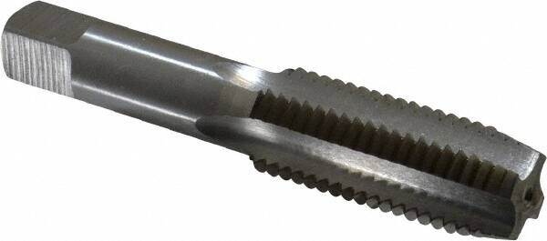 Interstate - 7/8-9 UNC 3B 4 Flute Bright Finish High Speed Steel Straight Flute Standard Hand Tap - Plug, Left Hand Thread, 4-11/16" OAL, H4 Limit, Oversize - Exact Tooling