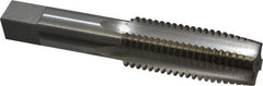 Interstate - 1-8 UNC 3B 4 Flute Bright Finish High Speed Steel Straight Flute Standard Hand Tap - Taper, Left Hand Thread, 5-1/8" OAL, 2-1/2" Thread Length, H4 Limit, Oversize - Exact Tooling
