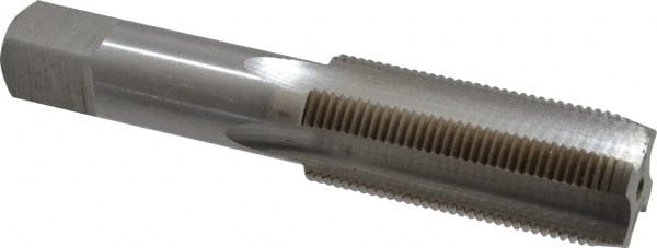 Interstate - 1-14 UNS 3B 4 Flute Bright Finish High Speed Steel Straight Flute Standard Hand Tap - Plug, Left Hand Thread, 5-1/8" OAL, H4 Limit, Oversize - Exact Tooling