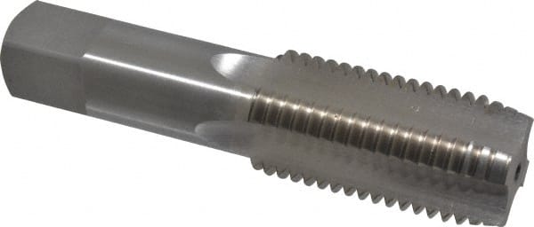 Interstate - 1-1/2 - 6 UNC 3B 4 Flute Bright Finish High Speed Steel Straight Flute Standard Hand Tap - Plug, Left Hand Thread, 6-3/8" OAL, H4 Limit, Oversize - Exact Tooling