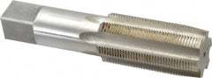 Interstate - 1-1/2 - 12 UNF 3B 6 Flute Bright Finish High Speed Steel Straight Flute Standard Hand Tap - Taper, Left Hand Thread, 6-3/8" OAL, 3" Thread Length, H4 Limit, Oversize - Exact Tooling