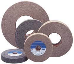 Norton - 8" Diam, 2" Face Width, 3" Center Hole, Medium Grade, Aluminum Oxide Deburring Wheel - Convolute, Hard Density 8 Grade, 4,500 RPM - Exact Tooling