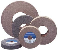 Norton - 8" Diam, 2" Face Width, 3" Center Hole, Medium Grade, Aluminum Oxide Deburring Wheel - Convolute, Hard Density 8 Grade, 4,500 RPM - Exact Tooling
