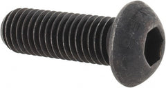 Value Collection - M12x1.75 Metric Coarse Hex Socket Drive, Button Screw - Grade 12.9 Alloy Steel, Black Oxide Finish, Fully Threaded, 35mm Length Under Head - Exact Tooling