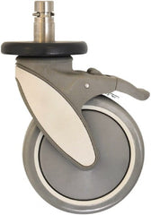 Eagle MHC - 5" Diam x 1-1/4" Wide x 8-5/8" OAH Stem Mount Swivel Caster with Brake - Polyurethane, 250 Lb Capacity, Delrin Bearing, 1" Round Stem - Exact Tooling