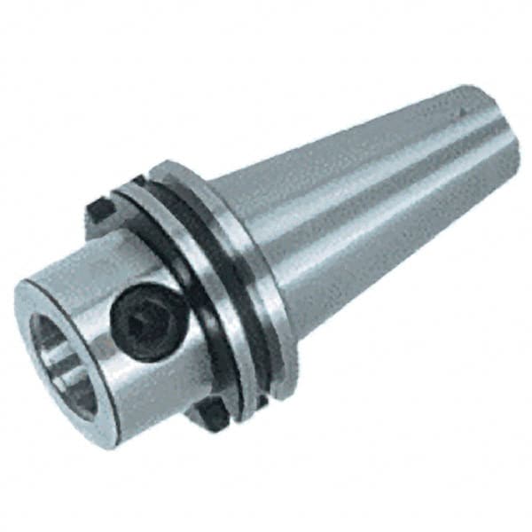 Iscar - DIN69871-50 Outside Taper, CF4 Inside Modular Connection, DIN69871 to Click-Fit Taper Adapter - 100mm Projection, 44.5mm Nose Diam, Through Coolant - Exact Tooling