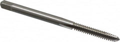 Interstate - #6-32 UNC 2B 3 Flute Bright Finish High Speed Steel Straight Flute Standard Hand Tap - Plug, Left Hand Thread, 2" OAL, H3 Limit, Oversize - Exact Tooling