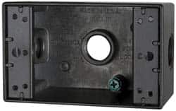 Cooper Crouse-Hinds - 1 Gang, (3) 1/2" Knockouts, Aluminum Rectangle Outlet Box - 4-9/16" Overall Height x 2-7/8" Overall Width x 2" Overall Depth, Weather Resistant - Exact Tooling