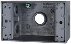 Cooper Crouse-Hinds - 1 Gang, (4) 1/2" Knockouts, Aluminum Rectangle Outlet Box - 4-9/16" Overall Height x 2-7/8" Overall Width x 2" Overall Depth, Weather Resistant - Exact Tooling