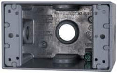 Cooper Crouse-Hinds - 1 Gang, (3) 1/2" Knockouts, Aluminum Rectangle Outlet Box - 4-1/4" Overall Height x 2-7/8" Overall Width x 2-21/32" Overall Depth, Weather Resistant - Exact Tooling