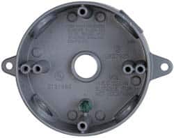 Cooper Crouse-Hinds - 1 Gang, (4) 1/2" Knockouts, Aluminum Round Outlet Box - 4-1/8" Overall Height x 4" Overall Width x 1-5/8" Overall Depth, Weather Resistant - Exact Tooling